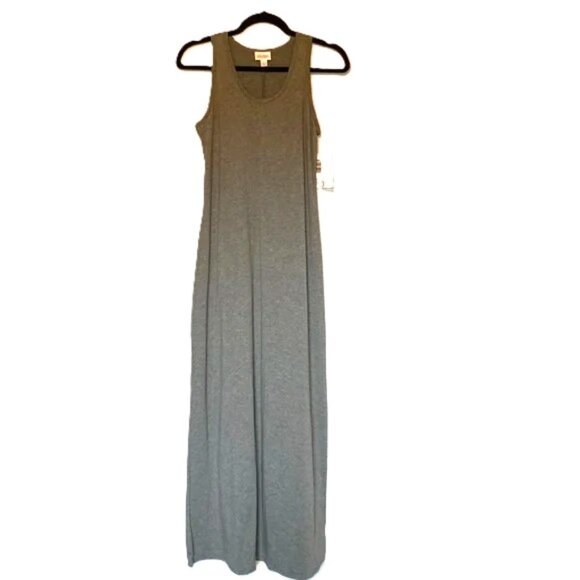 LuLaRoe Dani Tank Top Maxi Dress Size Small Solid Gray NWT - Picture 1 of 3